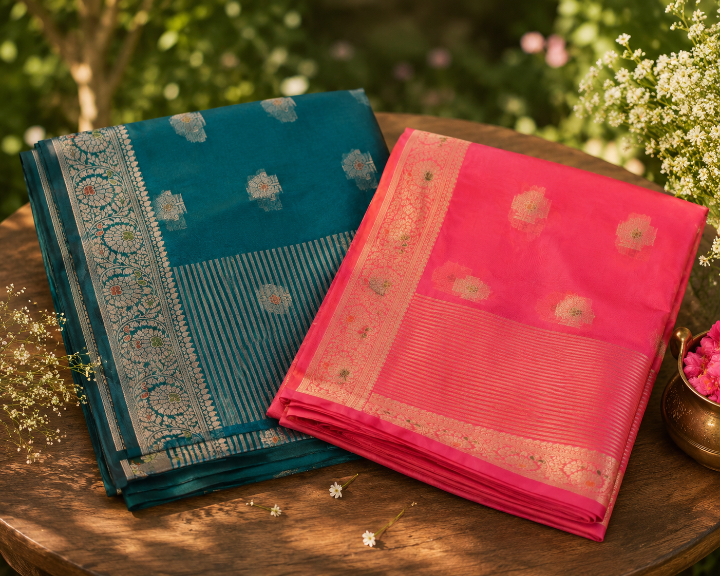 Orelia Bloom Cotton Silk Saree