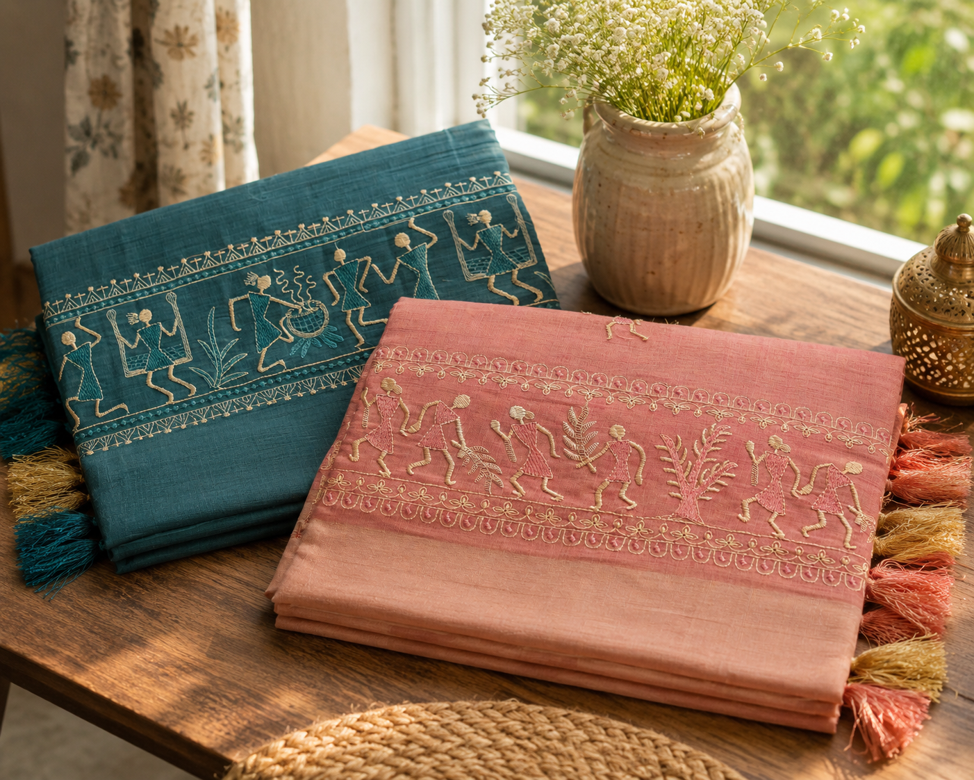 Orelia Tribal Embroidered Saree