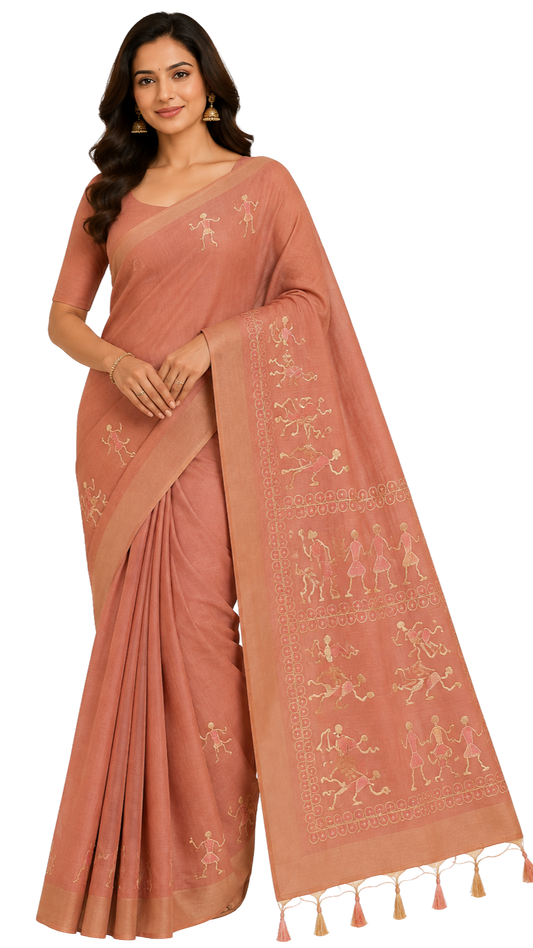 Orelia Tribal Embroidered Saree