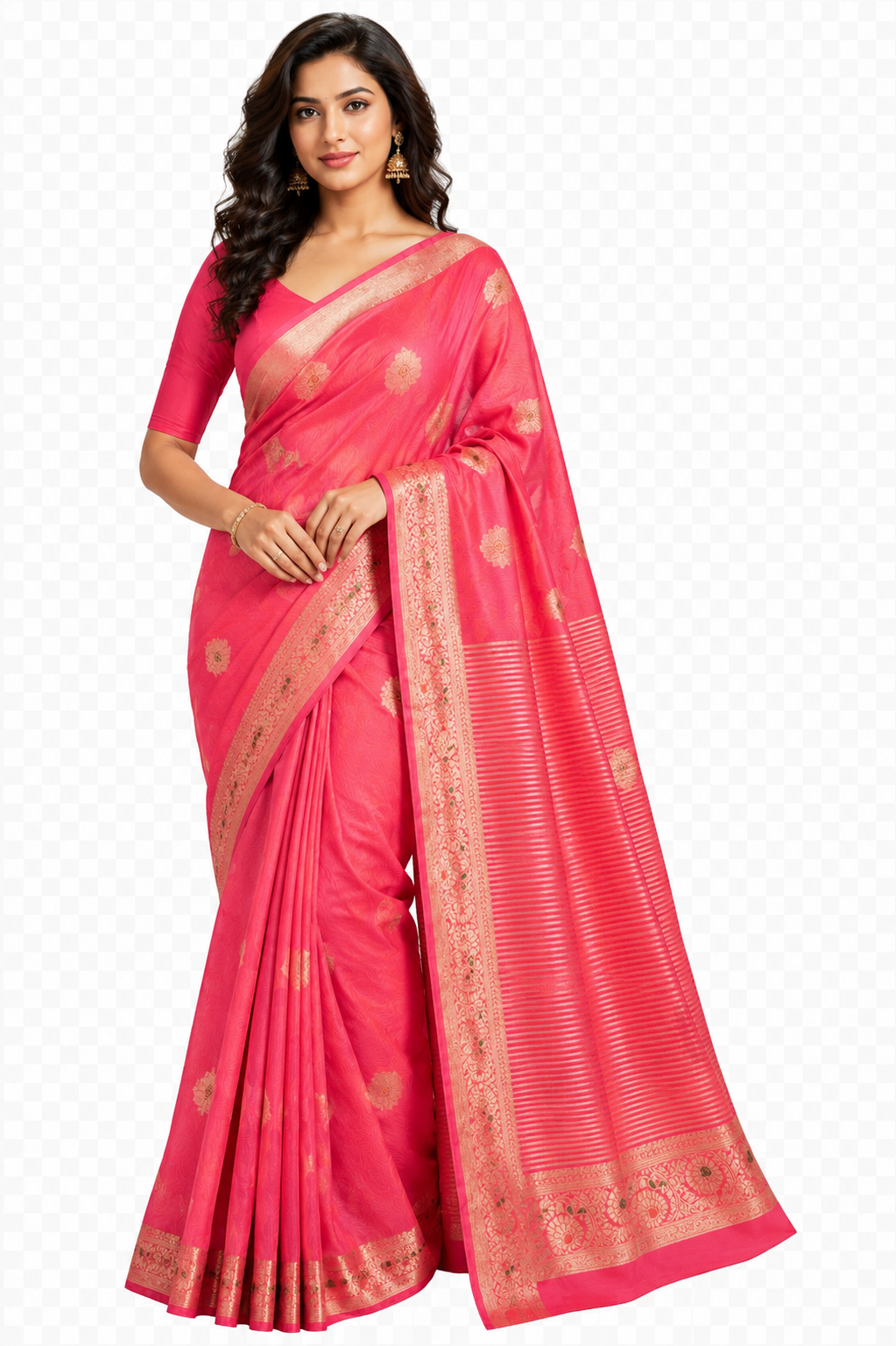 Orelia Bloom Cotton Silk Saree