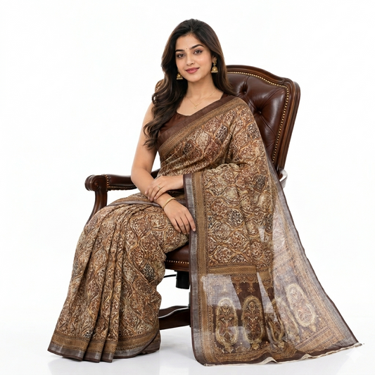 Orelia Vintage Mocha Saree