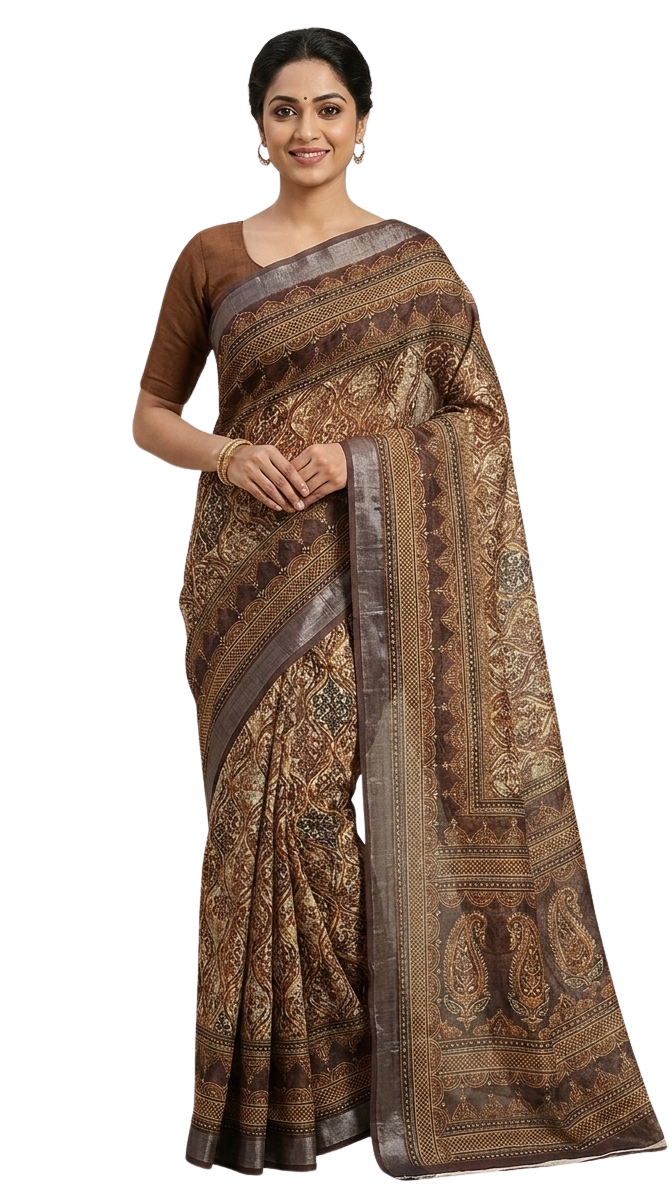 Orelia Vintage Mocha Saree