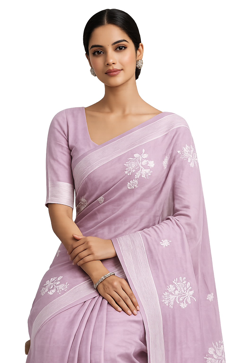 Orelia Threadwork Cotton Saree