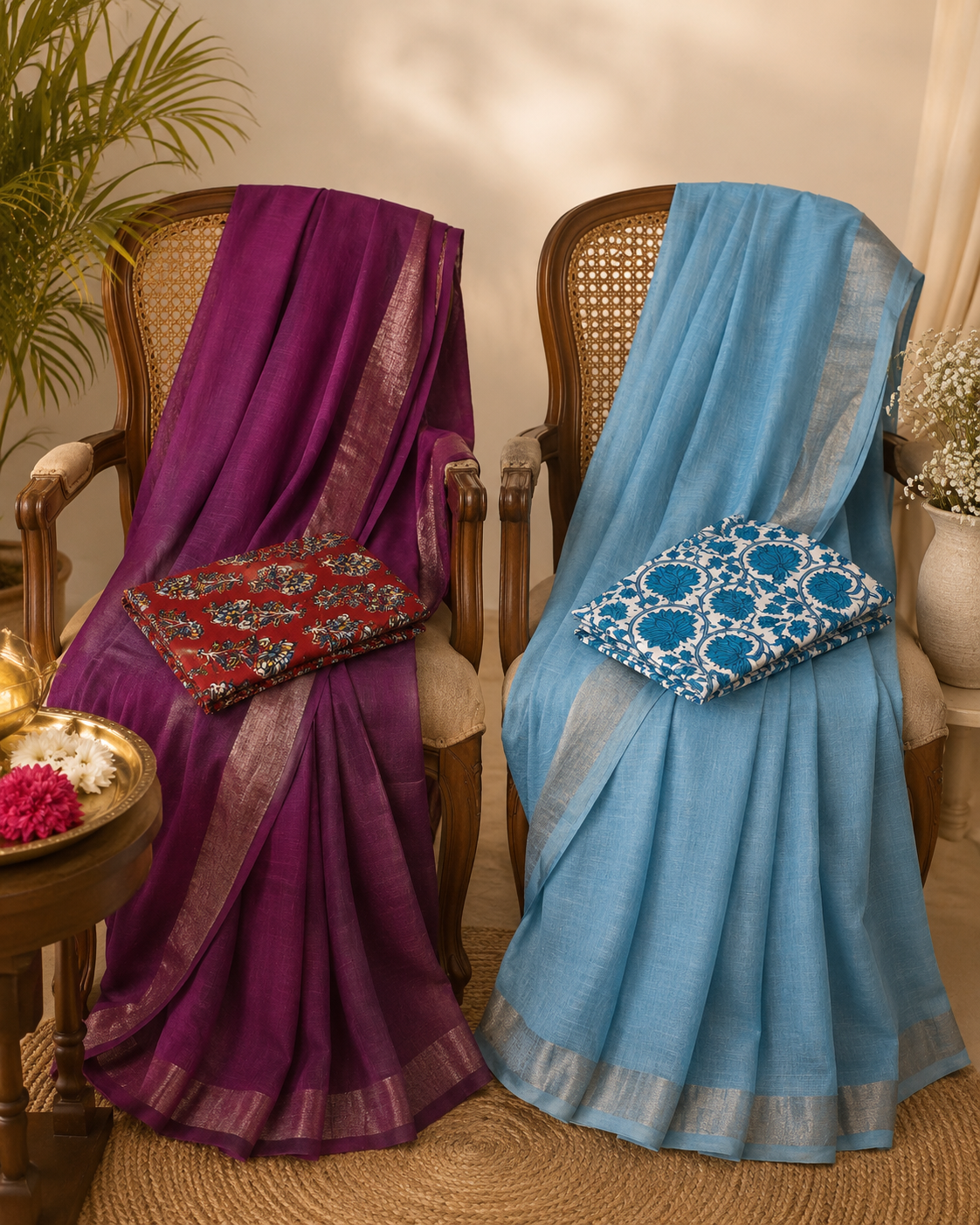 Orelia Bloom Cotton Saree