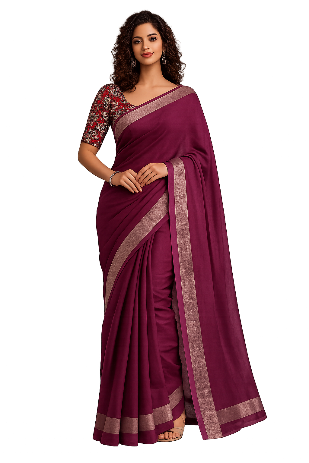 Orelia Bloom Cotton Saree