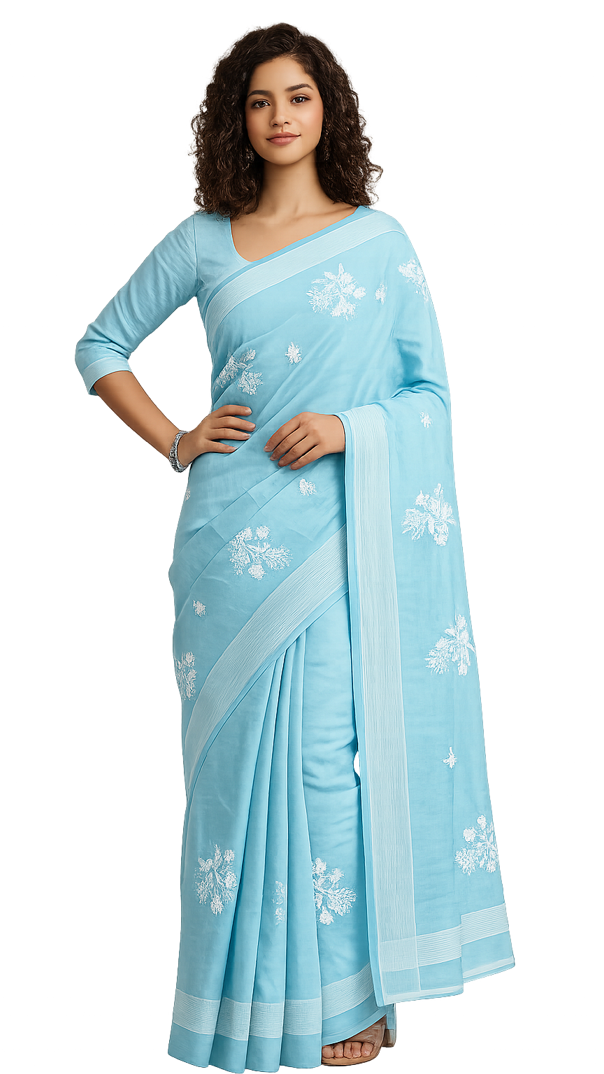 Orelia Threadwork Cotton Saree