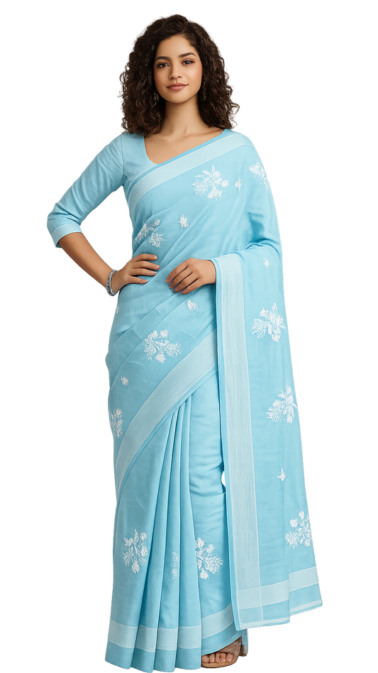 Orelia Threadwork Cotton Saree